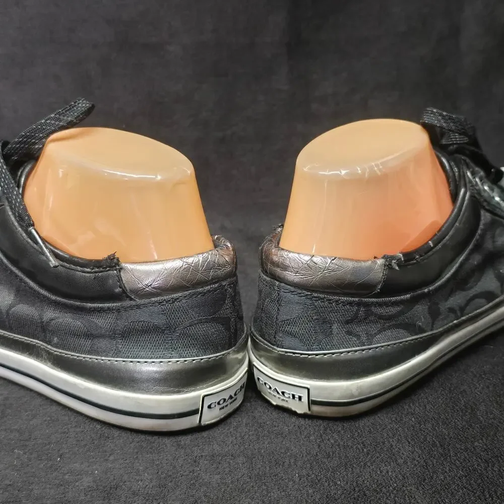 Coach Felix Black Low Top Canvas Lace Up Sneakers Shoes